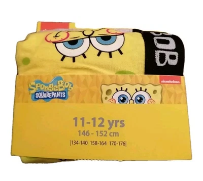 Nickelodeon Sponge Bob Square Pants Boys Age 11-12 Years 2 Pack Of Trunks New