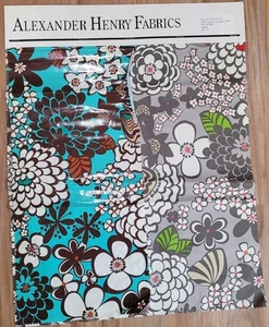 ALEXANDER HENRY Black & White Satchi Coated Cotton Fabric Salesman Header - Picture 1 of 3