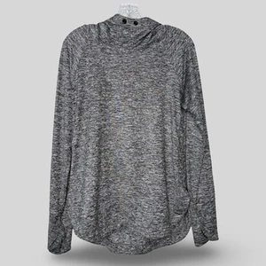 Felpa con cappuccio collo alto Athleta grigio antracite tempo libero taglia M - Foto 1 di 4