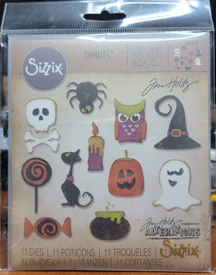 Tim Holtz By Sizzix Thinlits Dies MINI HOLLOWEEN THINGS # 662379 - Image 1 of 2