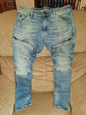 G-Star Raw Air Defense Zip Skinny Men's Jeans w/ Zipper Cargo Pockets Sz 33 x 30 - Image 1 of 4