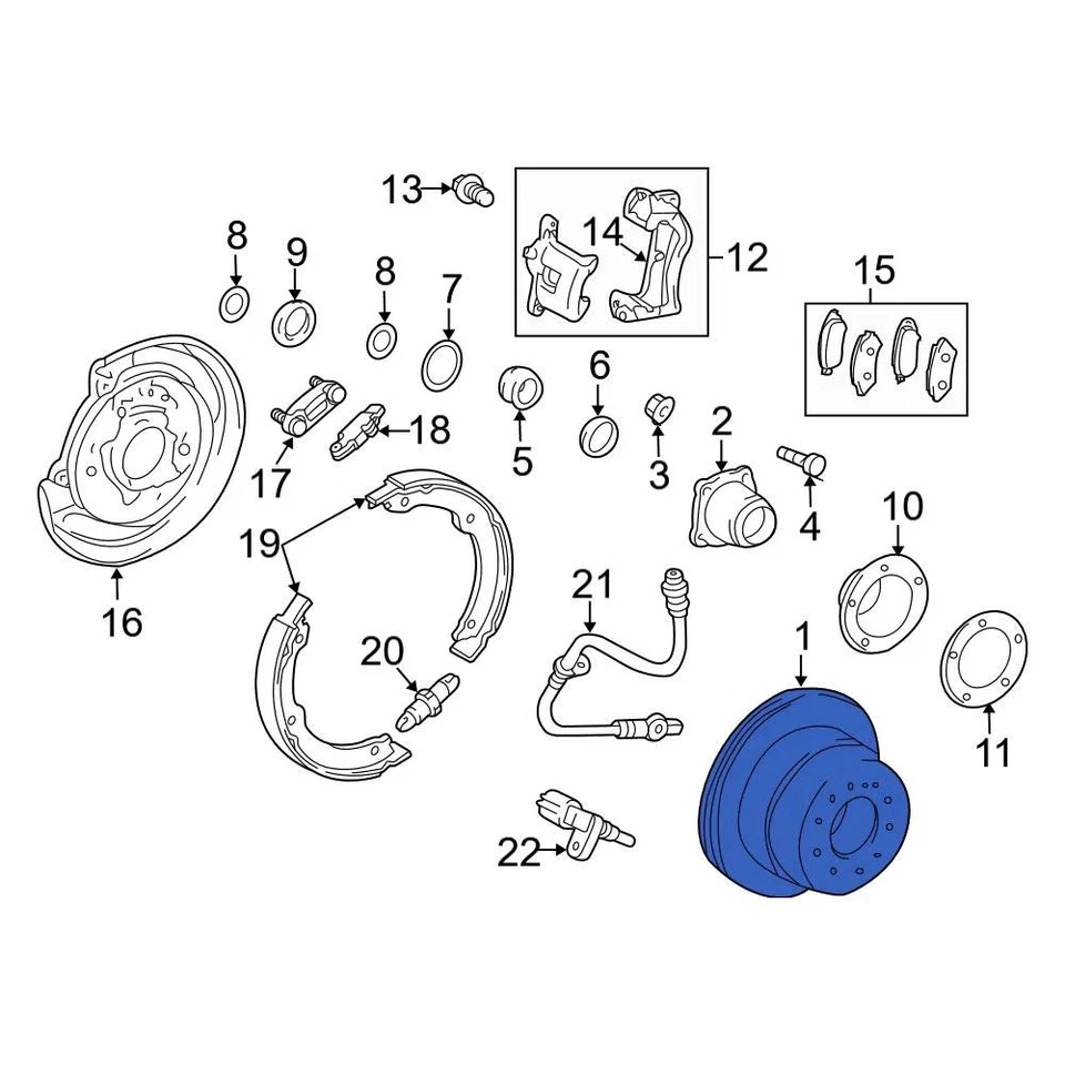 For Toyota Land Cruiser 2008-2021 Toyota 4243160290 Rear Disc Brake Rotor Foto 1 de 2