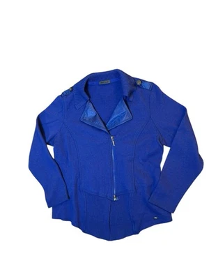 Chaqueta AirField Lana Moto Tejida Mujer Talla XL Azul Real Cremallera Manga Larga Cuello en V Foto 1 de 4