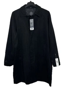 Men's J.M. Haggar Premium Topcoat Black Dress Coat  Size Large 44-46  NWT $275 - Picture 1 of 10