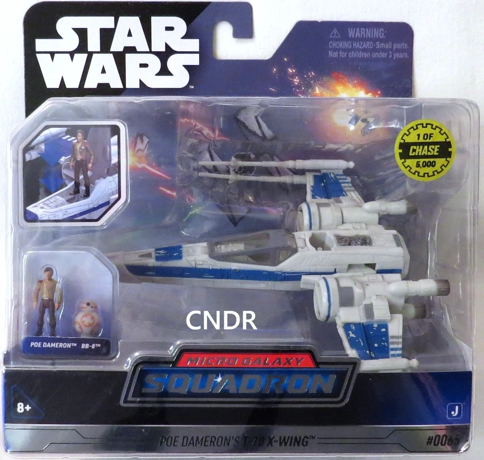 Star Wars Micro Galaxy Squadron Serie 3 Azul CHASE Poe Dameron's T-70 X-Wing 65 Foto 1 de 4