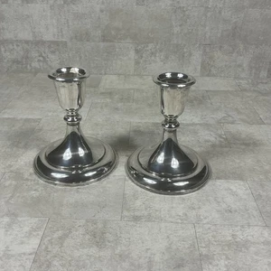 Vintage Paar Gorham galvanisierte Kerzenhalter massiv schwer 5 cm - Bild 1 von 19