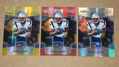 2008-SCORE SELECT-RANDY MOSS GOLD ZONE/50-RED ZONE/30-ARTIST'S PROOF/32-PATS - Image 1 of 4