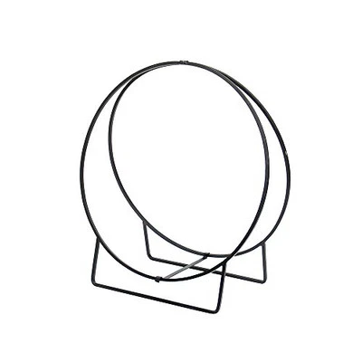 Minuteman 36 In Hoop Log Fire Wood Holder Black - Image 1 of 3