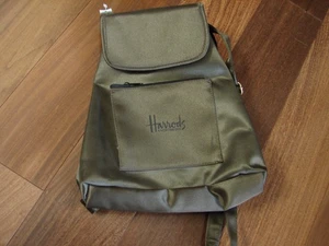 Harrods Shinny Satin Gold/Brown Backpack New - Picture 1 of 8