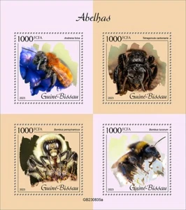 Bees MNH Stamps 2023 Guinea-Bissau M/S - Picture 1 of 1