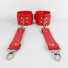 Women Red Body Bondage Harness Metal Chain PU Leather Strap Belts with Handcuffs