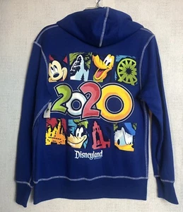 New DISNEYLAND RESORT 2020 Hooded Sweatshirt ~ Sz Small ~ Blue/Aqua ~ Full Zip - Picture 1 of 11