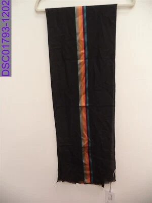 Paul Smith Men's Central Stripe Scarf Black w Multi Colored Stripe M1A-454D-AS22 - Image 1 of 3