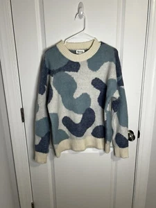 &merci Damen Pullover Gr. Small Abstrakt Blau Camouflage Boutique - Bild 1 von 5