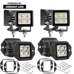 2x2/3"Inch Amber/White LED Cube Pods Spot Work Light Flush Mount Driving Offroad - Picture 1 of 71