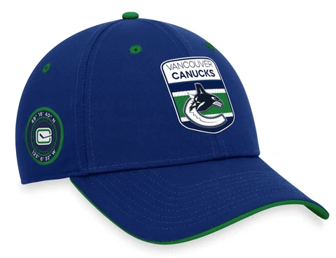Men's Vancouver Canucks Fanatics Branded Blue 2023 NHL Draft Flex Hat Hockey Cover