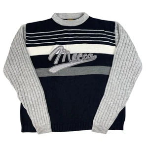 Maglione maglia reversibile vintage Mecca USA taglia XL nero bianco grigio Y2K skater - Foto 1 di 6