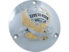 Produktbild - CUSTOM CHROME Live to Ride Derby Cover Gold 18920