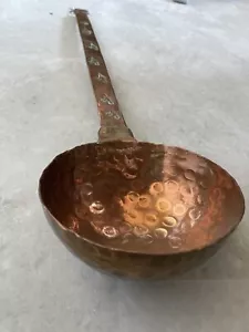 Antique Hammered Copper Ladle With Design on Handle - Picture 1 of 8