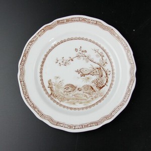 OLD FURNIVALS QUAIL BROWN 6-1/8" BREAD & BUTTER PLATE MADE IN ENGLAND