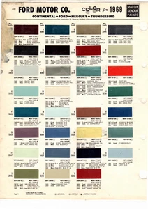 1969 FORD GALAXIE MERCURY LINCOLN THUNDERBIRD MUSTANG COUGAR PAINT CHIPS MS1PG - Bild 1 von 1