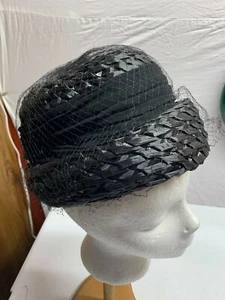 Miss Eileen schwarzer Hut mit Hutnadel UNION MADE 966153 GRÖSSE 7 - Bild 1 von 10