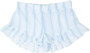 Miken Juniors Striped Ruffled Cover-Up Shorts White Heather XS
