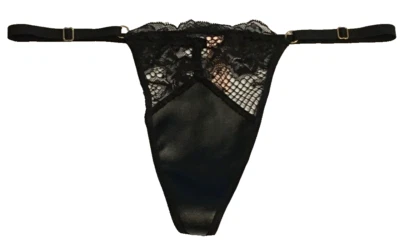 Victoria's Secret Negro Red Imitación Cuero Tanga Tanga Panty Talla L Ajustable Nuevo con Etiquetas Foto 1 de 4