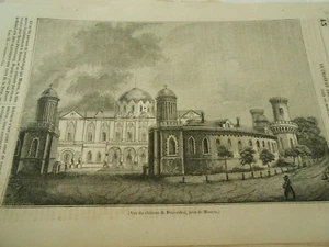Le Chateau de Pétrovskoi près Moscou 1841 Gravure Print Article - Imagen 1 de 1