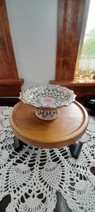 Antique Thai Benjarong Asian Floral & Gold Hand Painted 5" Pedestal Dish - Picture 1 of 5
