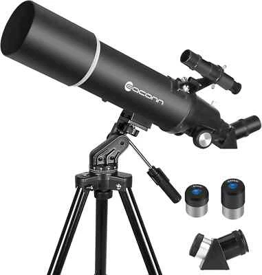 EACONN Telescope 80mm Aperture 600mm Refractor  Adults Kids Portable Star Watch - Image 1 of 4