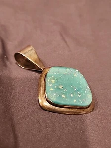 Jay King DTR Sterling Silver Turquoise Art Glass Pendant - Picture 1 of 7