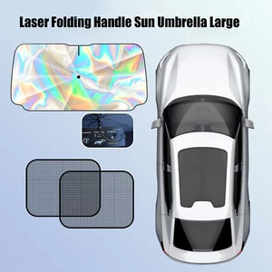 Foldable Windshield Sun Covers Car Windshield Sunshade Easy Install UV Protect - Picture 1 of 16