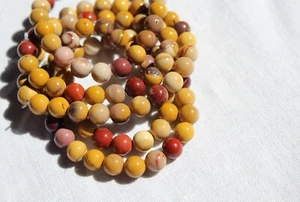 Handmade Stretch Bracelet - 8mm Mookaite Jasper - Peace/Wholeness - Root Chakra - Picture 1 of 3