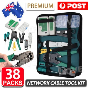 Network Cable Tool Cable Tester Kit Crimper RJ45 Punch Down Wire Stripper Kit - Picture 1 of 8