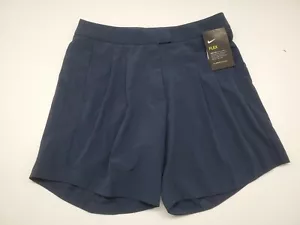 NIKE FLEX Women's 4/Small Navy Shorts Standard Fit Pleated Pockets 7" Inseam $75 - Picture 1 of 7