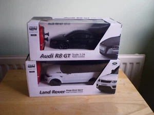 CMJ LICENSED 1/24 R/C AUDI R8 GT AND RANGE ROVER SPORT WITH LIGHTS 2.4ghz RTR - Picture 1 of 9
