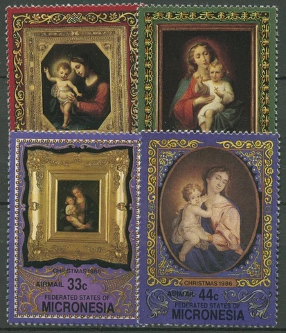 Micronesia 1986 Christmas Painting Mary with Child 63/66 Mint Cover