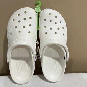 Brand New Crocs Classic Casual Slip On Shoes White Women 8/Men 10 - Picture 1 of 10