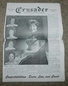 1961 CRUSADER Northwest NAZARENE COLLEGE Newspaper Homecoming Ed NAMPA IDAHO - Picture 1 of 2