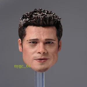 1/6 Brad Pitt Smile Head Sculpt Carving Fit 12" Male Soldier Action Figure Toys - Picture 1 of 10