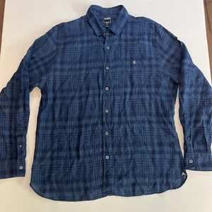 Todd Snyder Slim Button Down Kragen Kariert Leinen Hemd Knopfleiste Navy Kariert XL - Bild 1 von 10