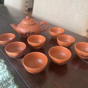 Chinese kung fu tea set Red Clay teapot cup set Chinese Dragon Tea Set