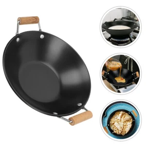 Chinese Cooking Pan Wok 25cm Anti-spill Man Pot Pots with Handle Hot - Picture 1 of 12