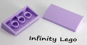 5 LEGO Lavender Curved Slope 2 x 4 x 2/3 Bottom Tubes (88930) - 5 Pieces - Picture 1 of 1