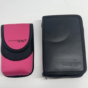 Lot of 2 Official Nintendo DS Carrying CasesTravel Bag Pouch Black Pink DSi 3DS  - Picture 1 of 5