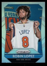 ROBIN LOPEZ #36 NY KNICKS PRIZMS SILVER REFRACTOR SP 2015-16 PANINI PRIZM 15-16