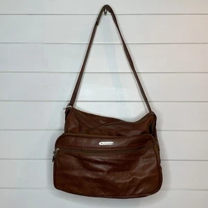 Vintage Samsonite Silhouette Shoulder Bag BROWN Leather Carry On Size Zipper - Bild 1 von 12
