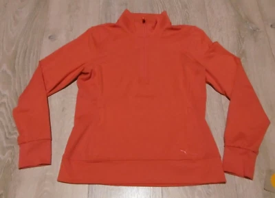 Puma Mujeres S Golf Pullover 1/4 Cremallera Sudadera Salmón Cloudspun Isle LS Manchado Foto 1 de 4