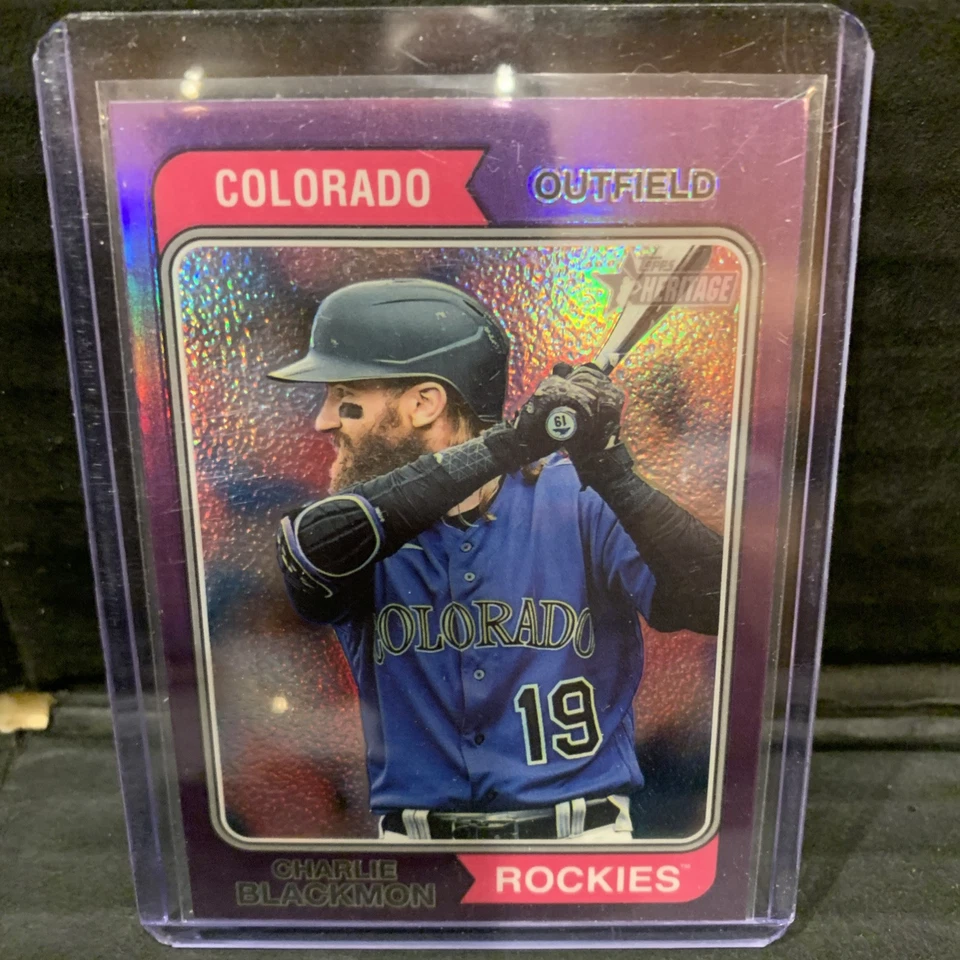 2023 Topps Heritage - Charlie Blackmon #357 Chrome Purple Refractor - Image 1 of 2